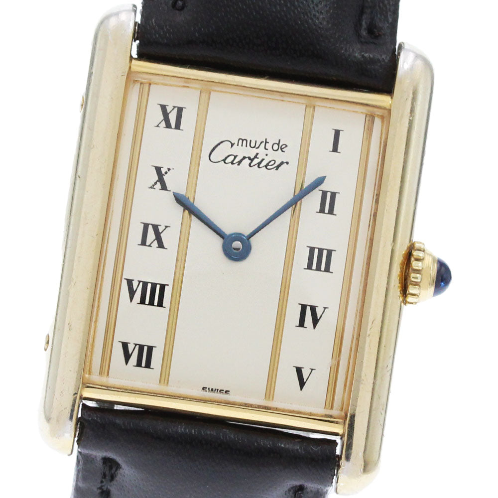 CARTIER Must tank LM Beige Dial Quartz Boy's Watch_867792