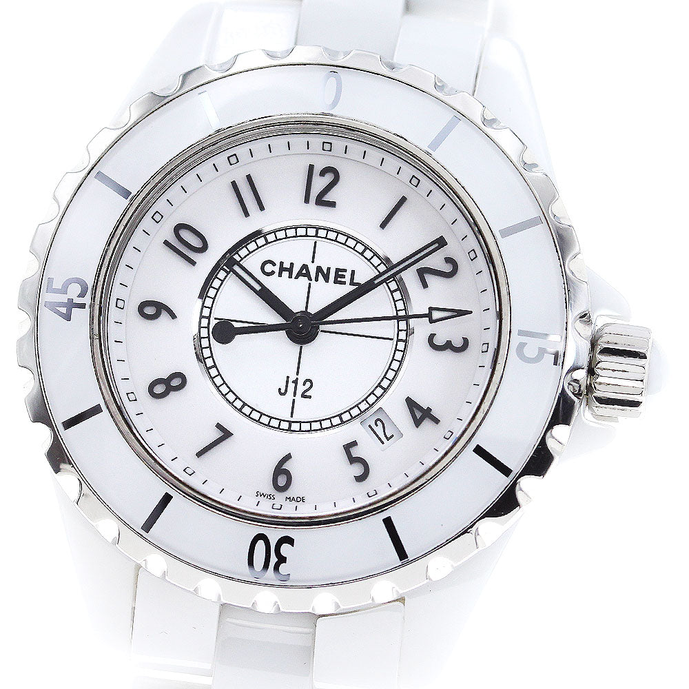 CHANEL J12 33mm H0968 White ceramic date white Dial Quartz Ladies Watch_867811