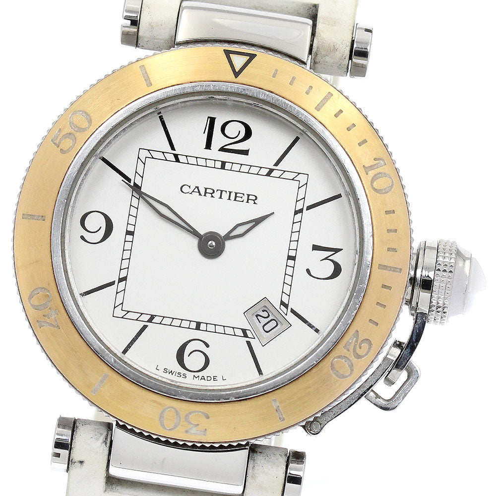 CARTIER Pasha Seatimer SM W3140001 Date Silver Dial Quartz Ladies Watch_867817
