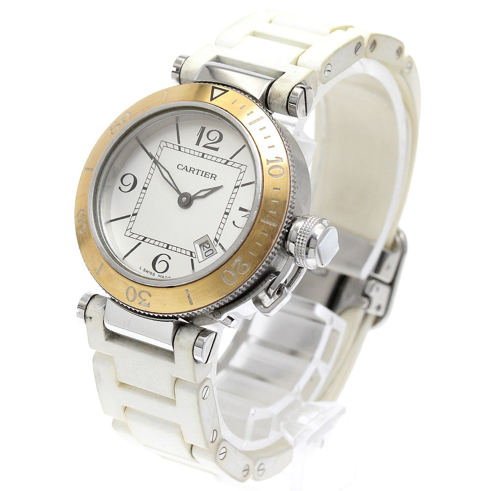 CARTIER Pasha Seatimer SM W3140001 Date Silver Dial Quartz Ladies Watch_867817