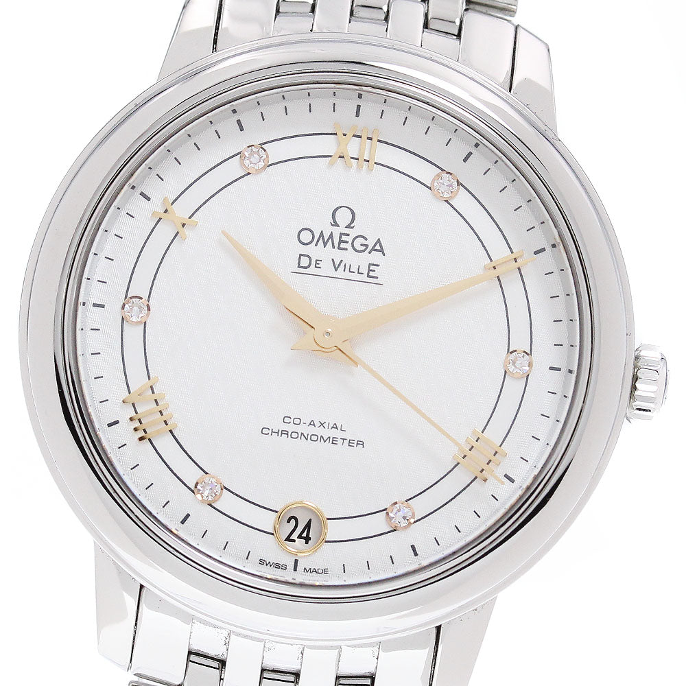 OMEGA De Ville Prestige 424.10.33.20.55.002 6P diamond date White shell Dial Automatic Ladies Watch_867834