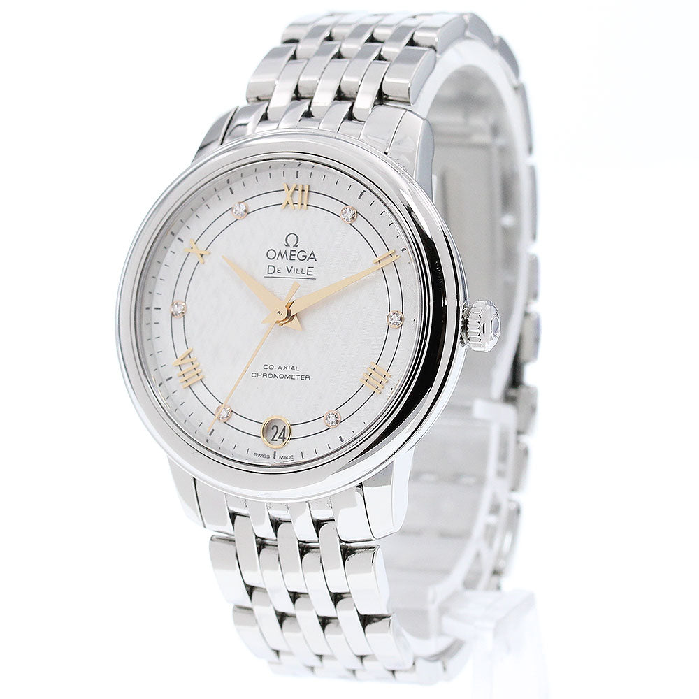 OMEGA De Ville Prestige 424.10.33.20.55.002 6P diamond date White shell Dial Automatic Ladies Watch_867834