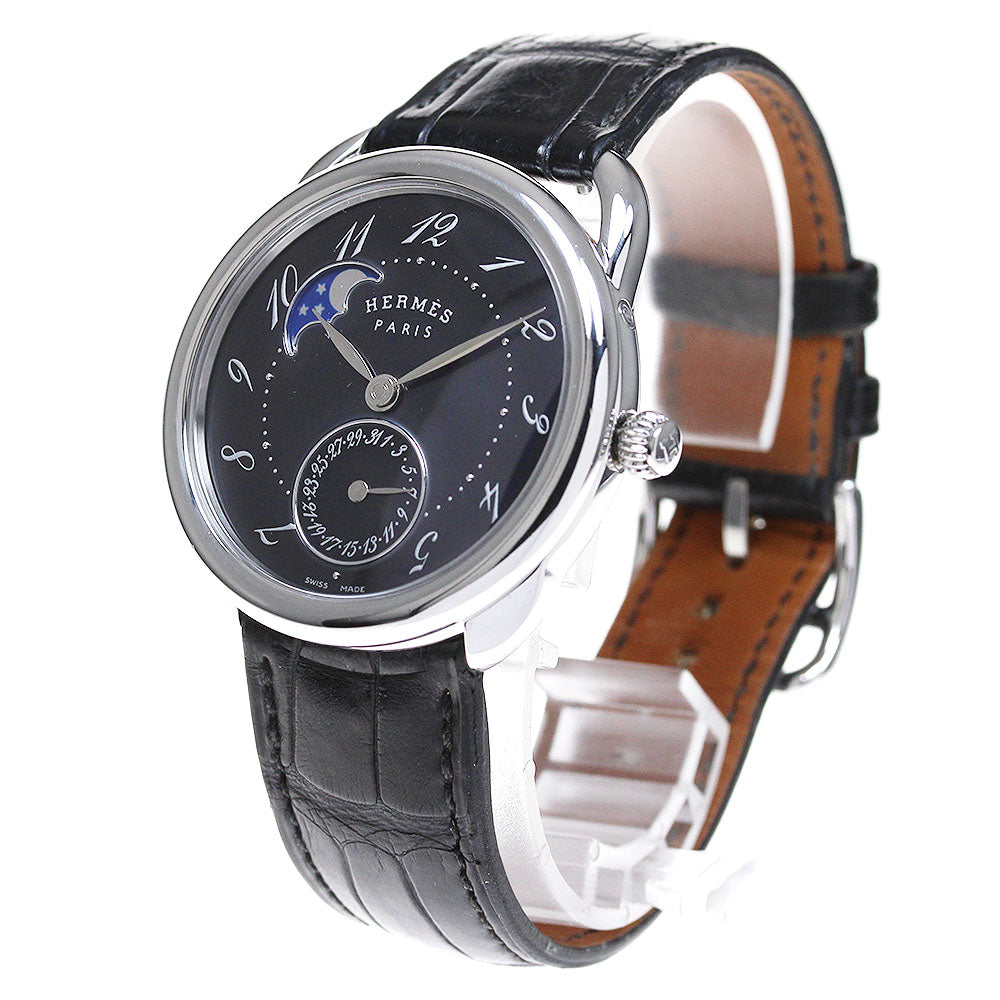 HERMES Arceau Petite Trienne AR7.510 Moon phase black Dial Automatic Men's Watch_867852