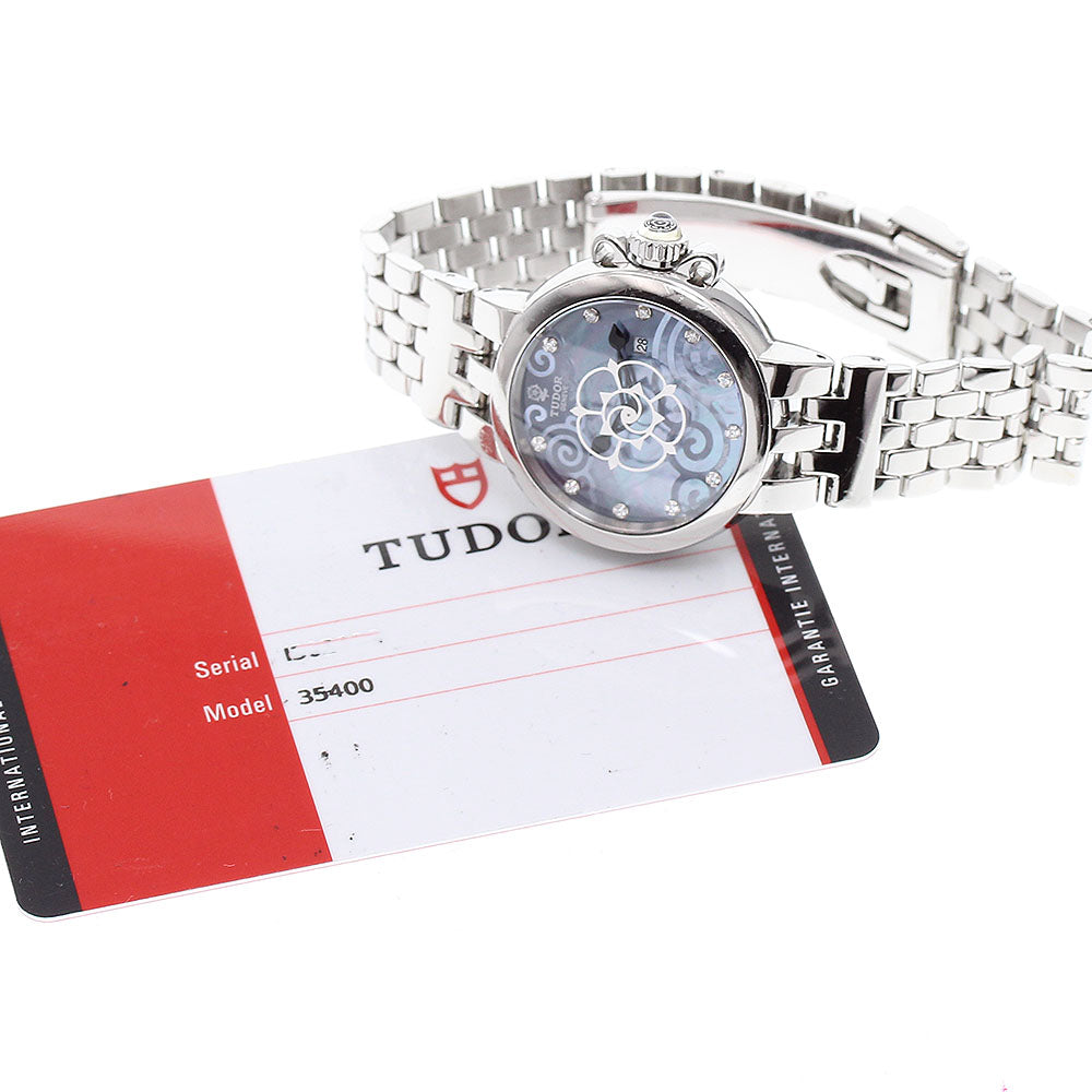 TUDOR Claire de Rose 35400 11P diamond Blue shell Dial Automatic Ladies_867948