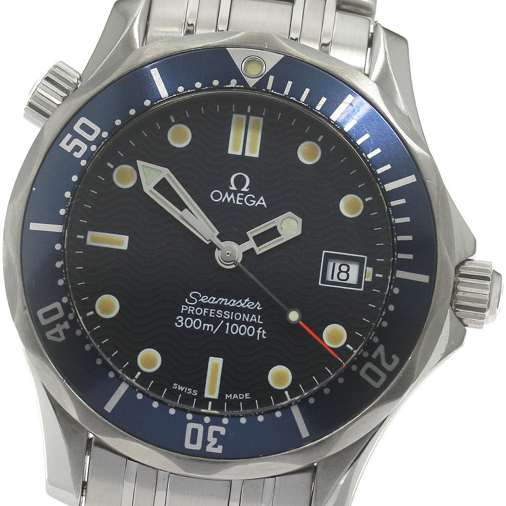 OMEGA Seamaster300 Professional 2561.80 Date Navy Dial Quartz Boy's Watch_867956
