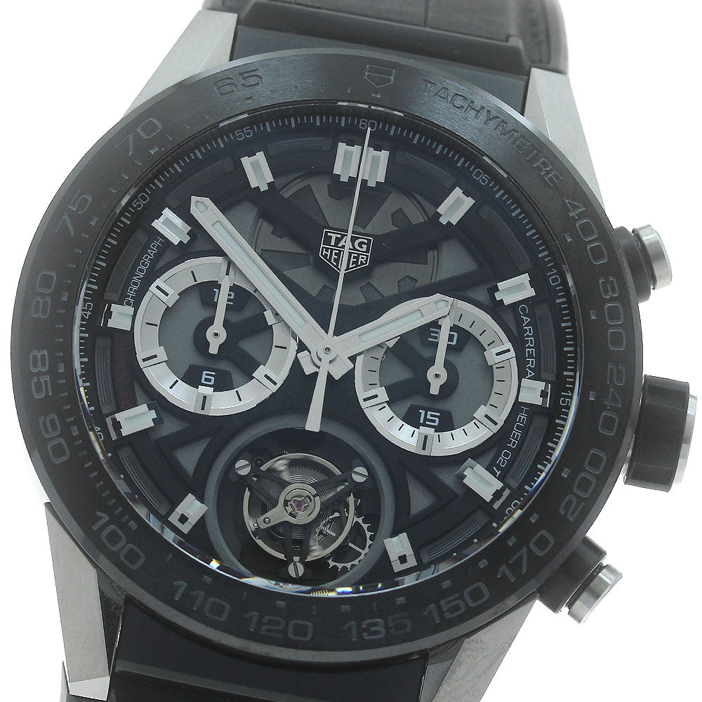 TAG HEUER Carrera Heuer 02T Flying CAR5A8Y Tourbillon chronograph black Dial Automatic Men's Watch_867970