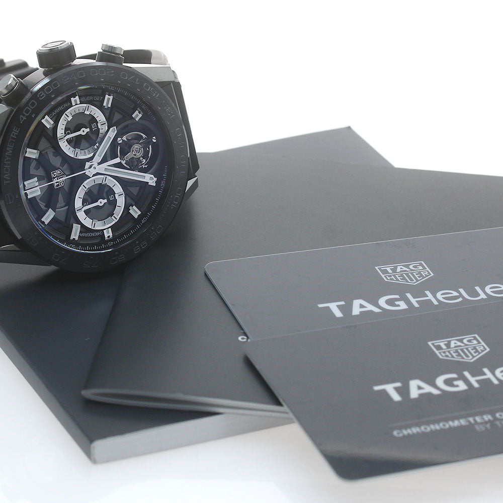 TAG HEUER Carrera Heuer 02T Flying CAR5A8Y Tourbillon chronograph black Dial Automatic Men's Watch_867970