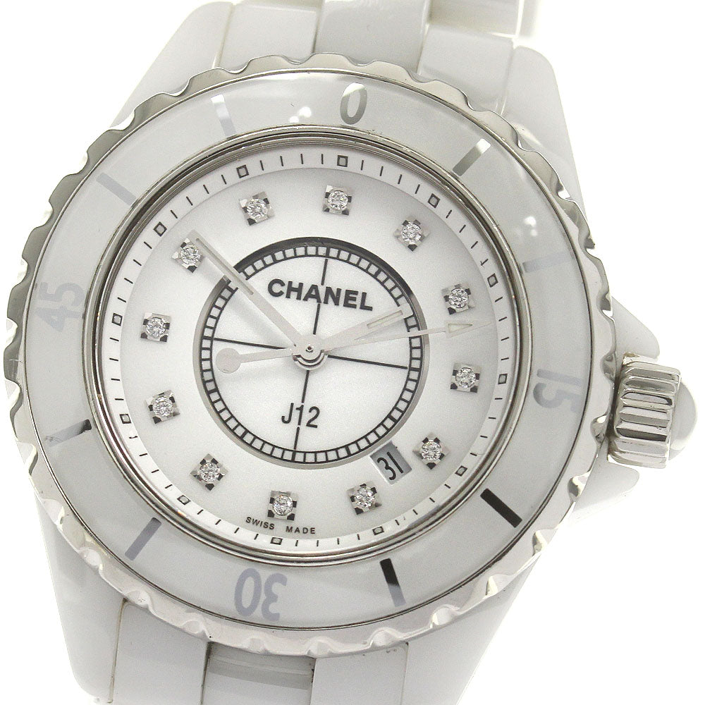 CHANEL J12 H1628 White ceramic 12P diamond white Dial Quartz Ladies Watch_867972