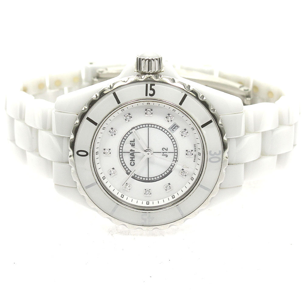 CHANEL J12 H1628 White ceramic 12P diamond white Dial Quartz Ladies Watch_867972