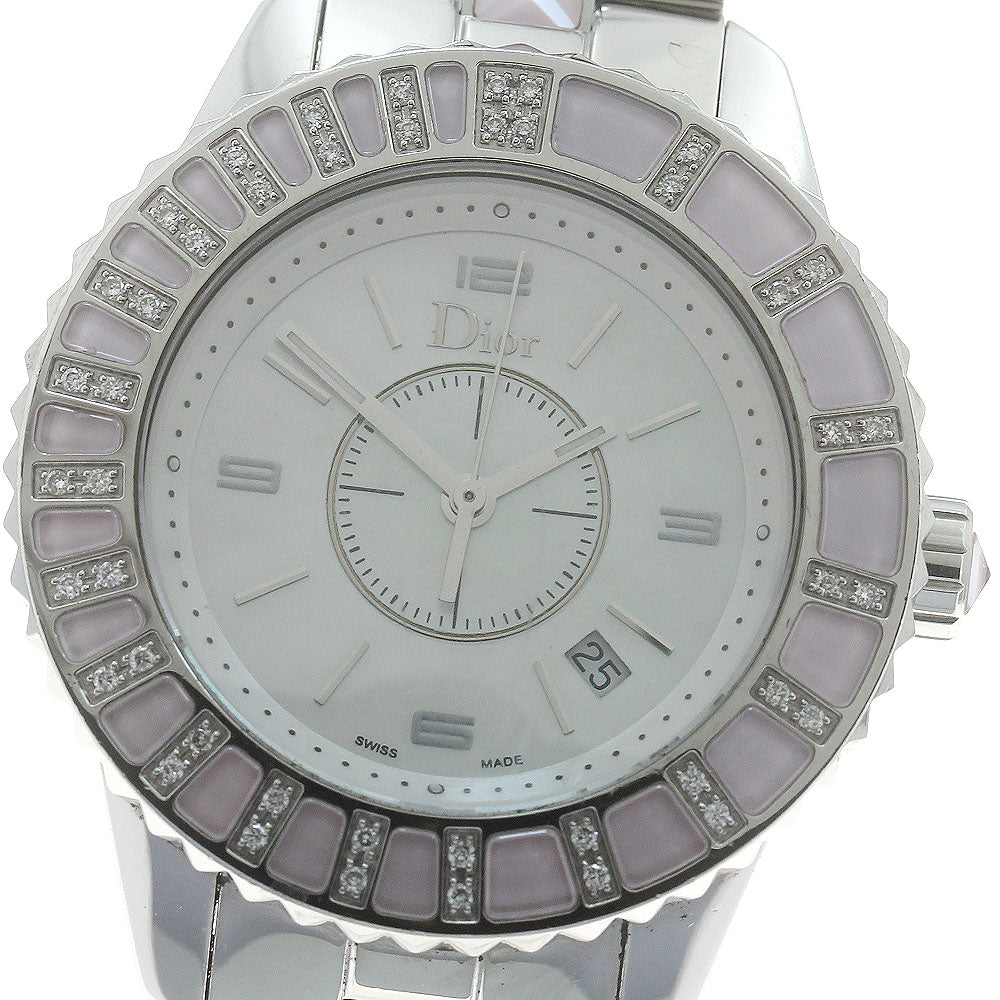 Dior crystal CD113110 Diamond Bezel White shell Dial Quartz Ladies Watch_868003