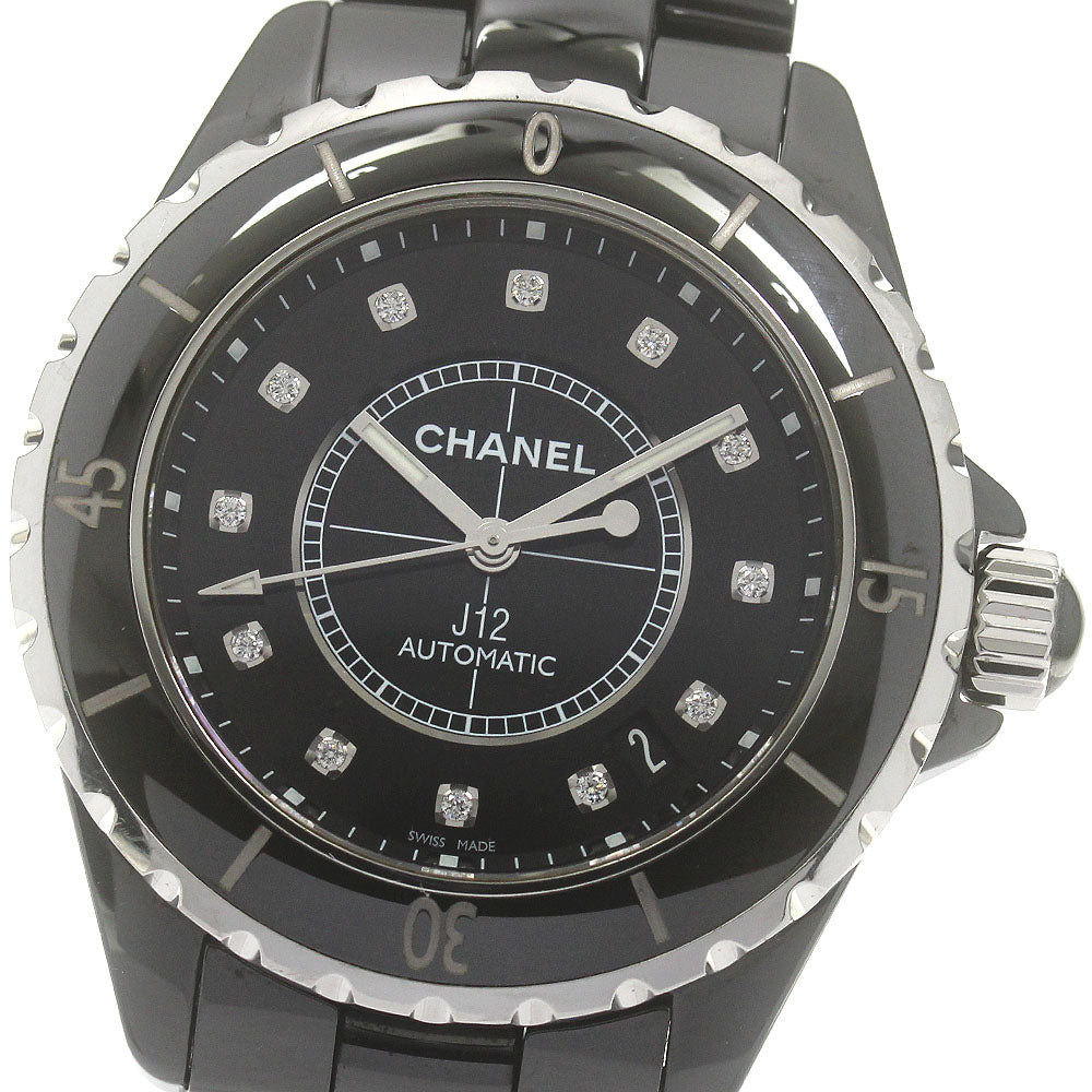 CHANEL J12 38mm H1626 Black ceramic 12P diamond Automatic Men's Watch_868012