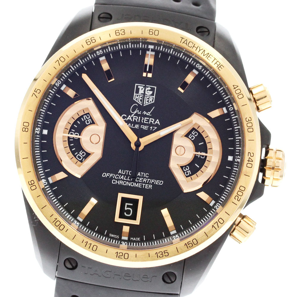 TAG HEUER Grand Carrera RS2 CAV518E PG bezel black Dial Automatic Men's Watch_868022