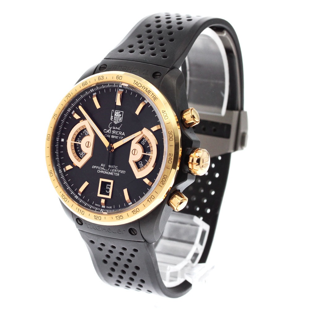 TAG HEUER Grand Carrera RS2 CAV518E PG bezel black Dial Automatic Men's Watch_868022