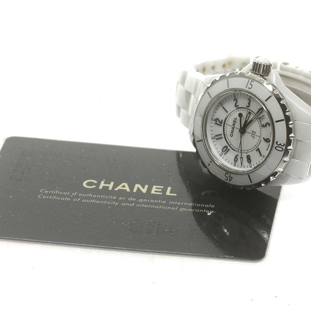 CHANEL J12 33mm H0968 White ceramic date white Dial Quartz Ladies Watch_868063