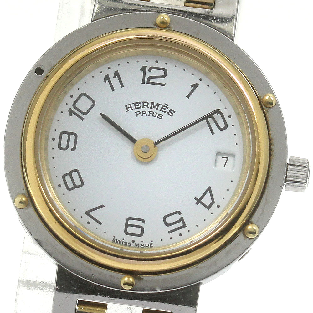 HERMES Clipper Date white Dial Quartz Ladies Watch_868103