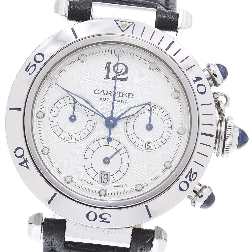 CARTIER Pasha 38mm W3103055 Chronograph Silver Dial Automatic Men's Watch_868189