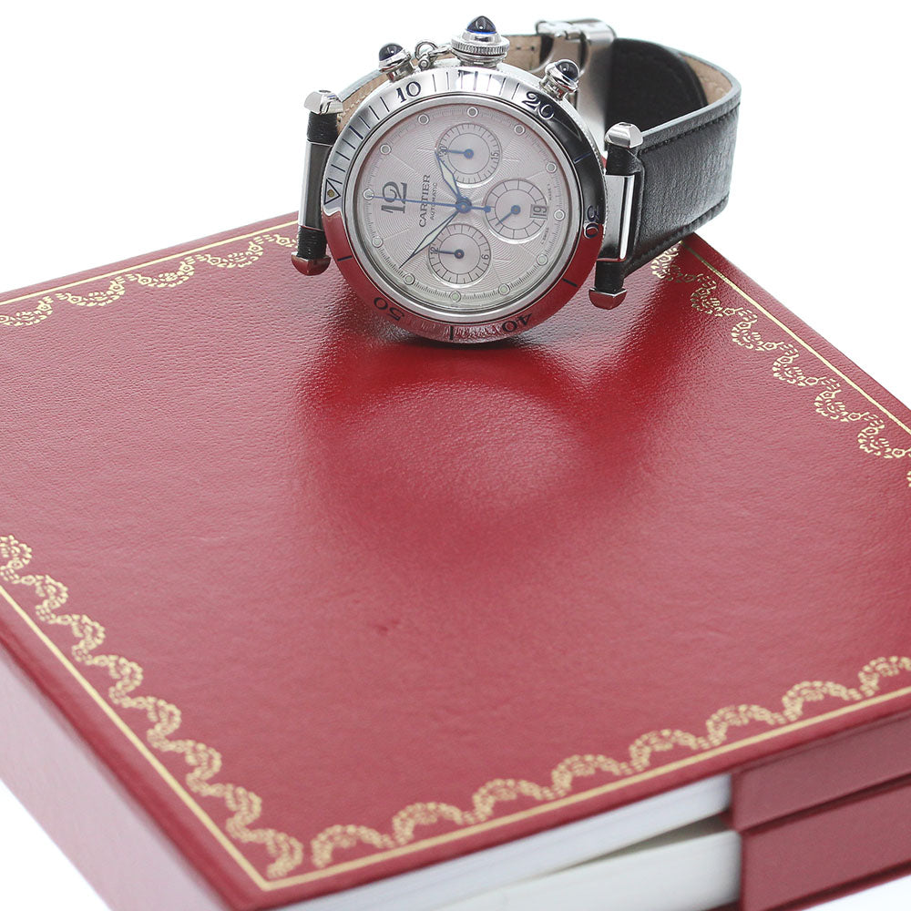CARTIER Pasha 38mm W3103055 Chronograph Silver Dial Automatic Men's Watch_868189