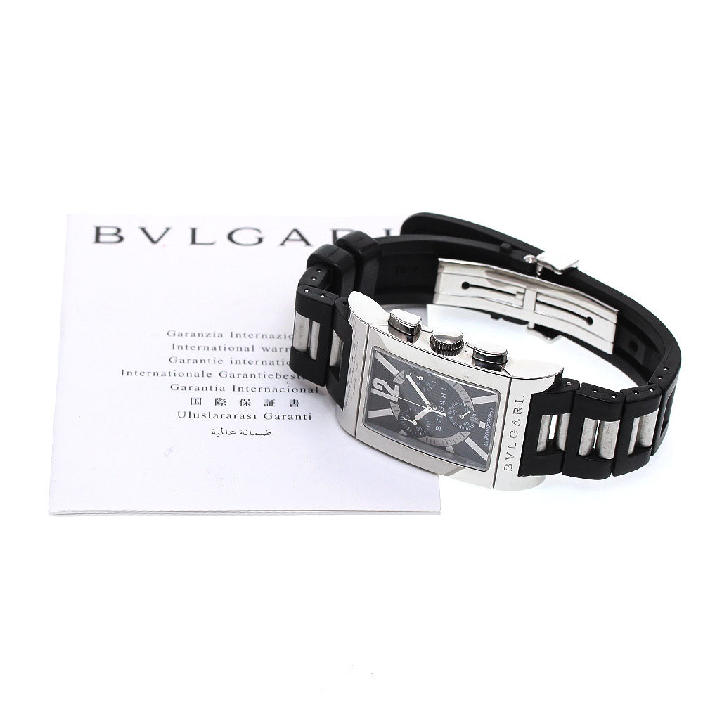BVLGARI Rettangolo RTC49S Chronograph Black Dial Quartz Men's Watch_868197