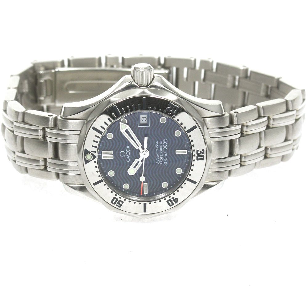 OMEGA Seamaster300 2582.80 Date Navy Dial Quartz Ladies Watch_868206
