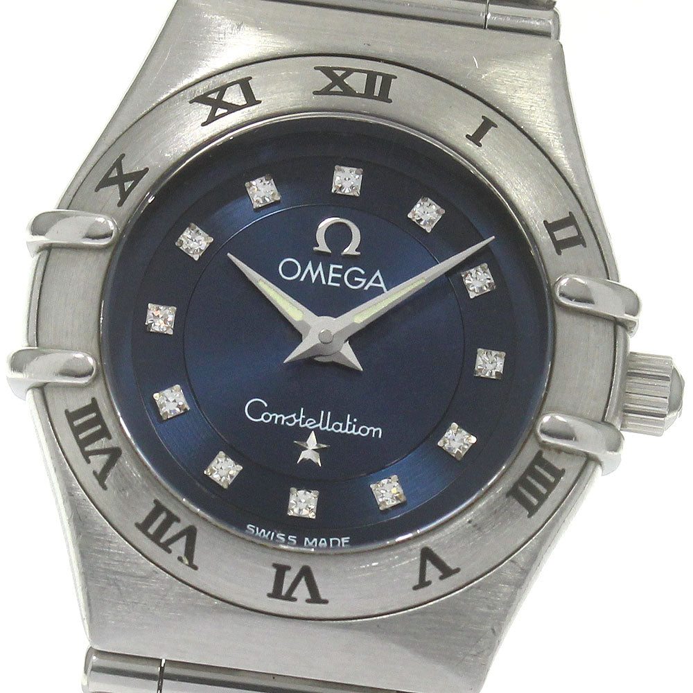 OMEGA Constellation 1563.85 12P diamond Navy Dial Quartz Ladies Watch_868209