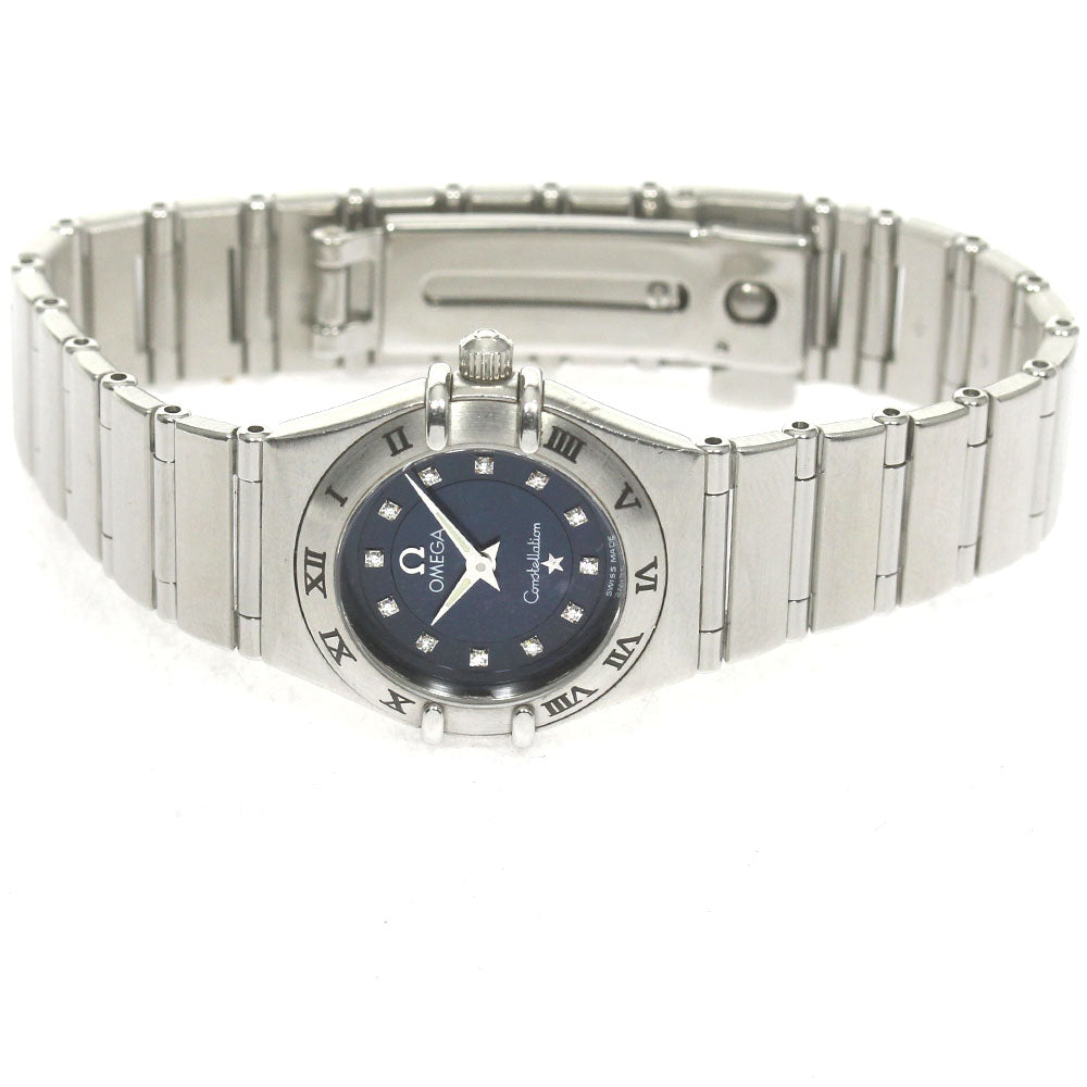 OMEGA Constellation 1563.85 12P diamond Navy Dial Quartz Ladies Watch_868209