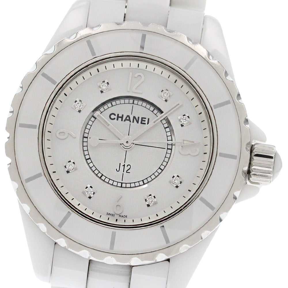 CHANEL J12 33mm H2422 White ceramic 8P diamond Quartz Ladies Watch_868220