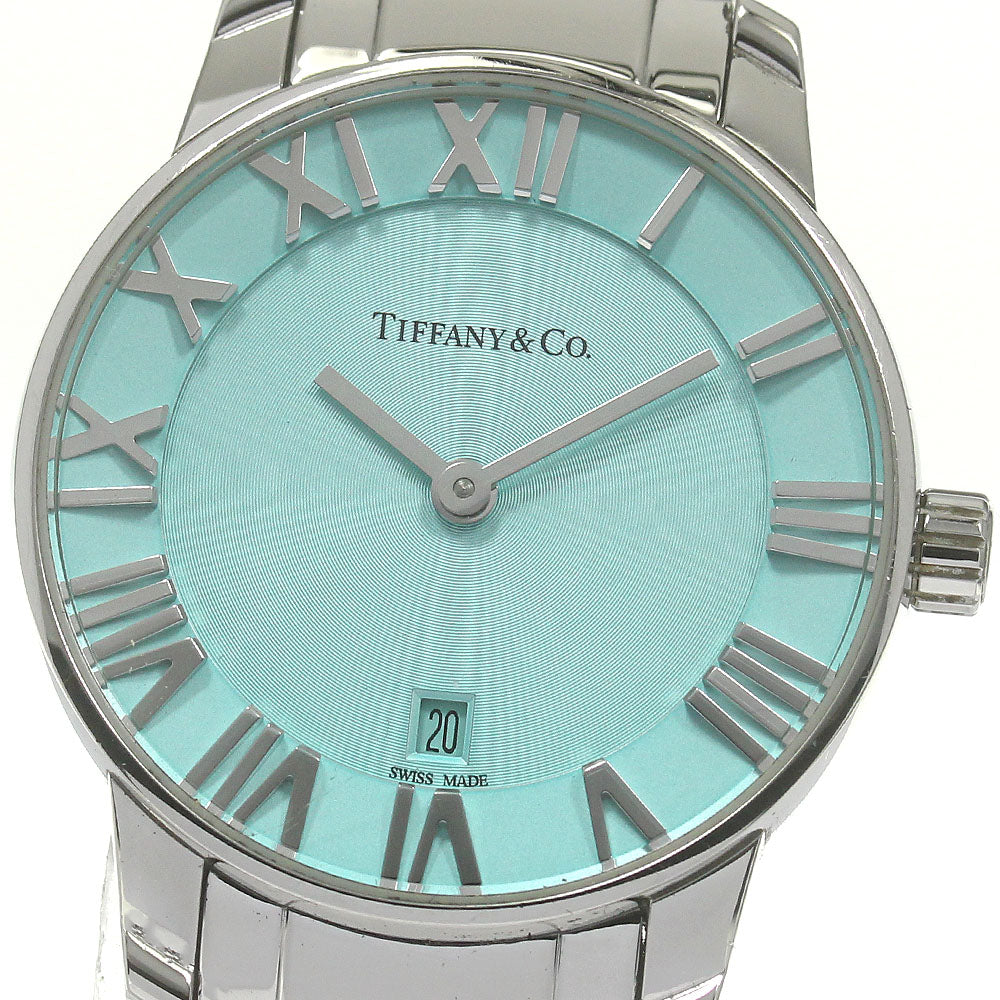 TIFFANY&Co. Atlas 63452807 2 Hand Date Blue Dial Quartz Ladies Watch_868232