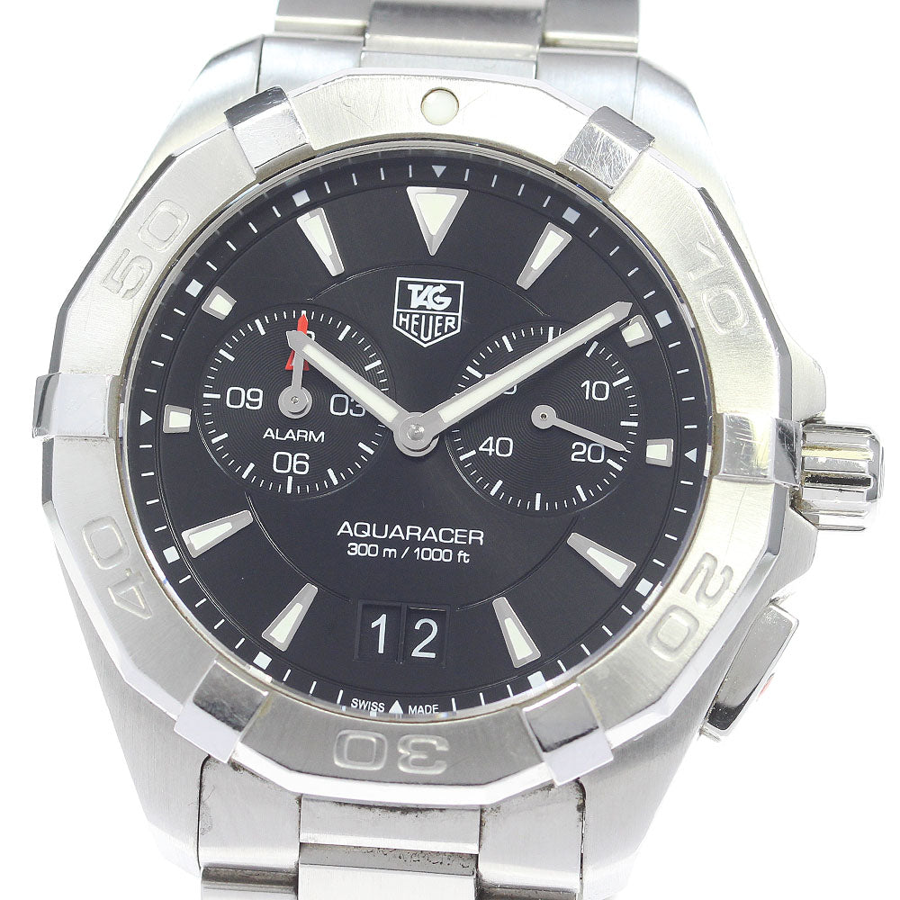 TAG HEUER Aqua racer WAY111Z Alarm date black Dial Quartz Men's Watch_868244