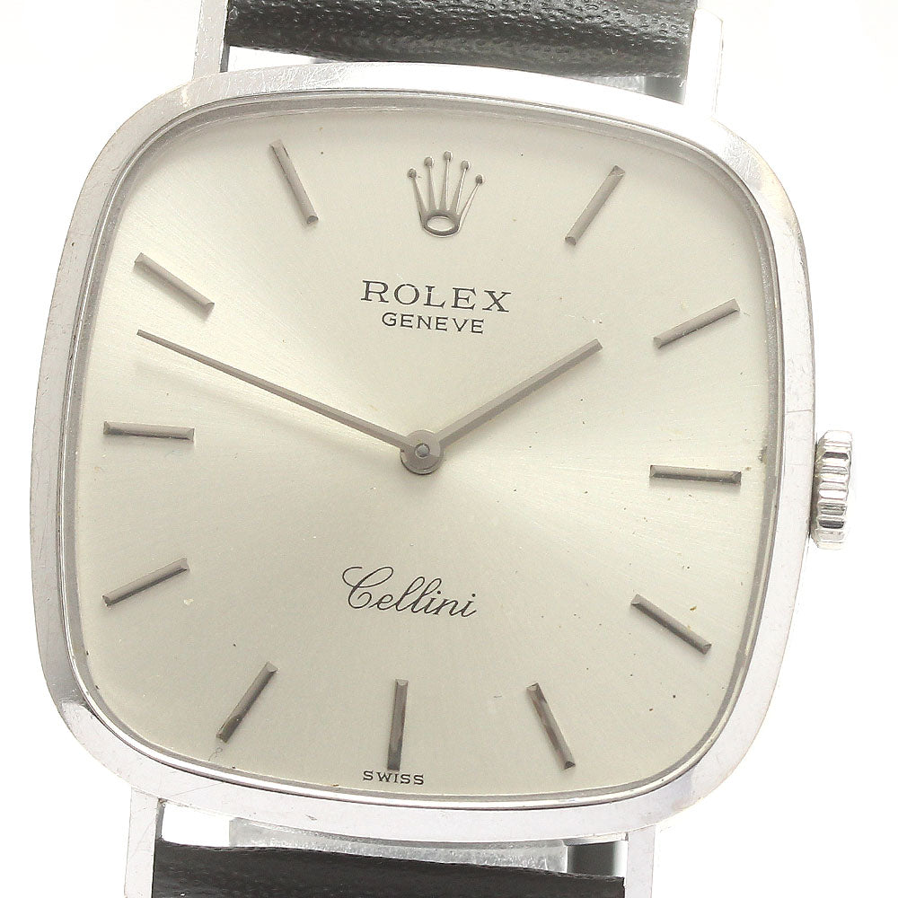 ROLEX Cellini 4114 K18WG Cal.1601 Silver Dial Hand Winding Men's Watch_868287
