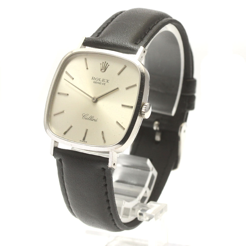 ROLEX Cellini 4114 K18WG Cal.1601 Silver Dial Hand Winding Men's Watch_868287