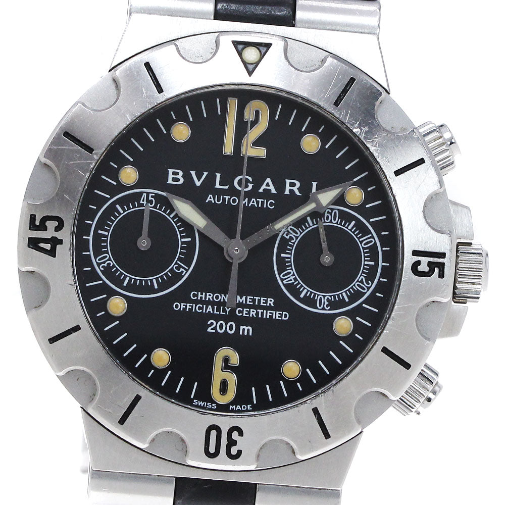 BVLGARI Diagono Scuba SCB38S Chronograph Black Dial Automatic Men's Watch_868336