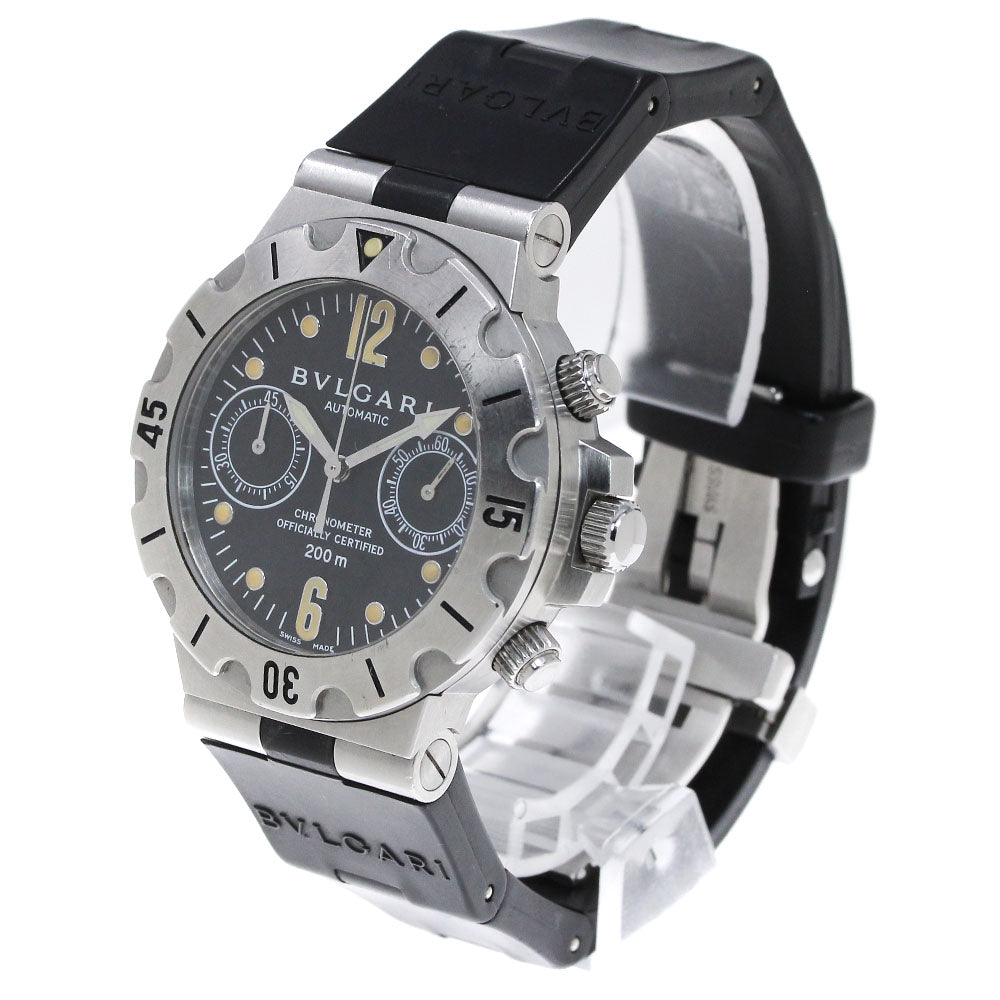 BVLGARI Diagono Scuba SCB38S Chronograph Black Dial Automatic Men's Watch_868336