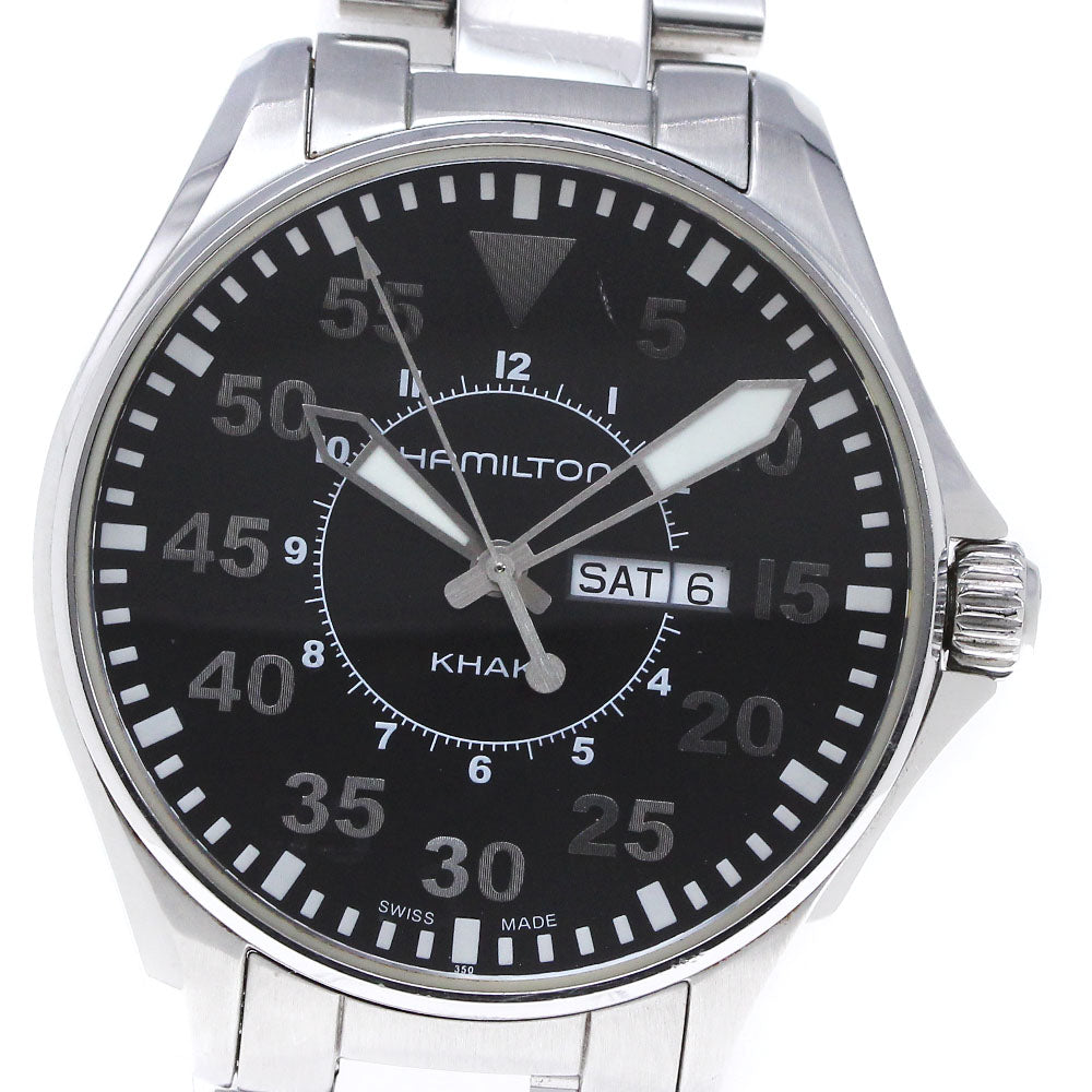 HAMILTON Khaki pilot H646110 Day date black Dial Quartz Men's Watch_868364