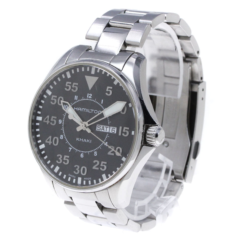 HAMILTON Khaki pilot H646110 Day date black Dial Quartz Men's Watch_868364