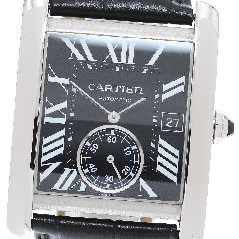 CARTIER Tank MC W5330004 Date Small Second black Dial Automatic Men's Watch_868369