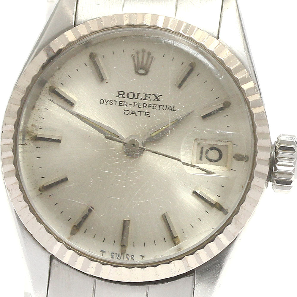 ROLEX Oyster Perpetual Date 6516 cal.1130 Silver Dial Automatic Ladies Watch_868372