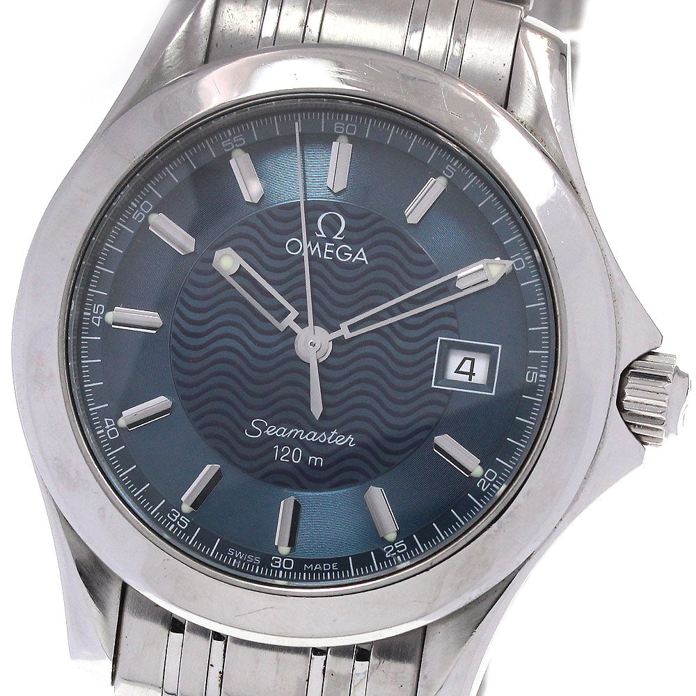 OMEGA Seamaster120 2511.81 Date Navy Dial Quartz Men's Watch_868379
