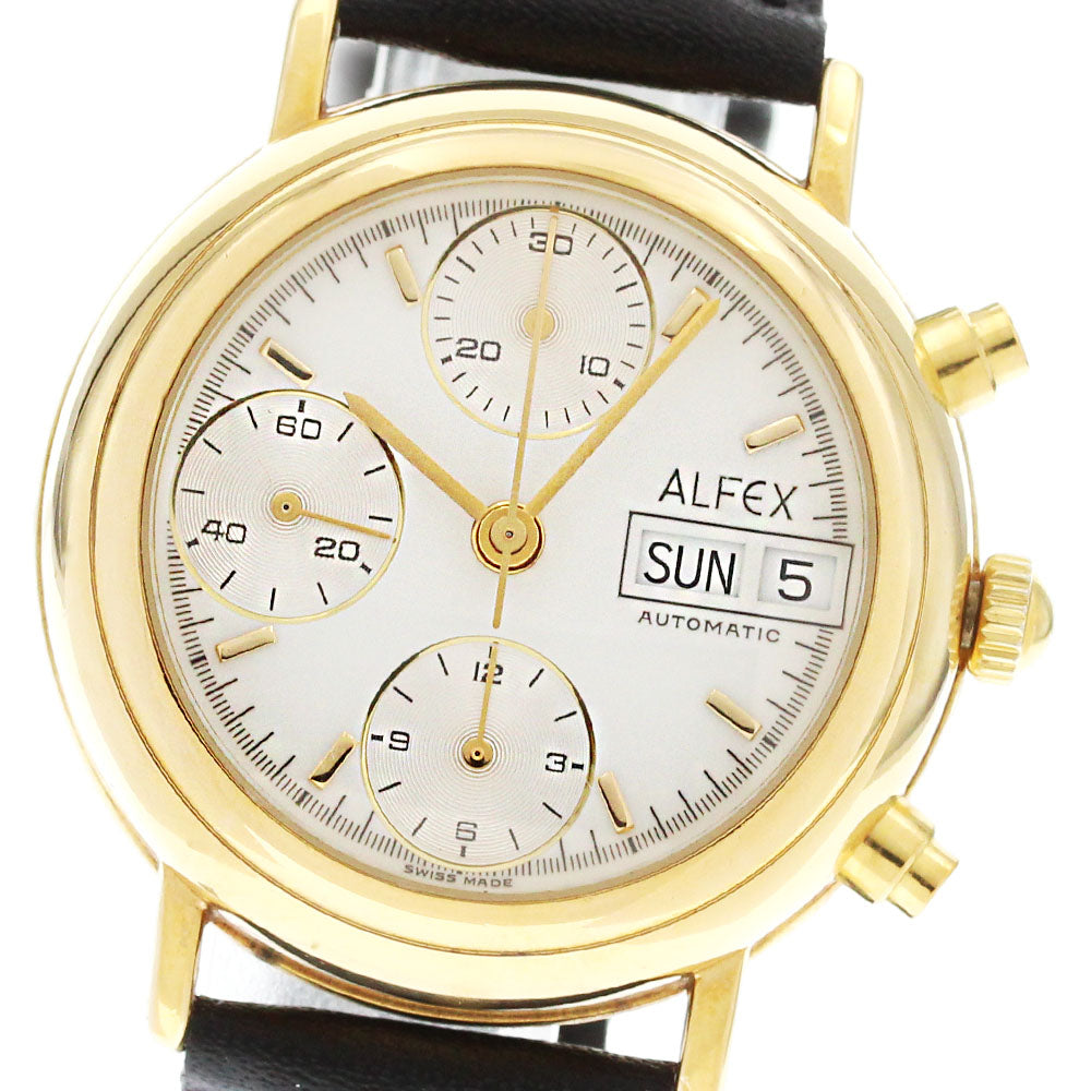 ALFEX 5104 Day-Date Chronograph white Dial Automatic Boy's Watch_868384