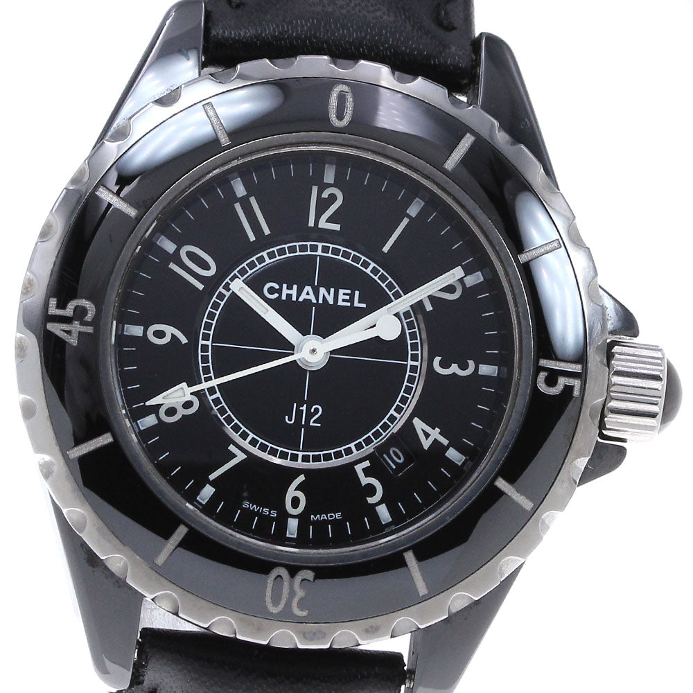CHANEL J12 H0680 Black ceramic date black Dial Quartz Ladies Watch_868385