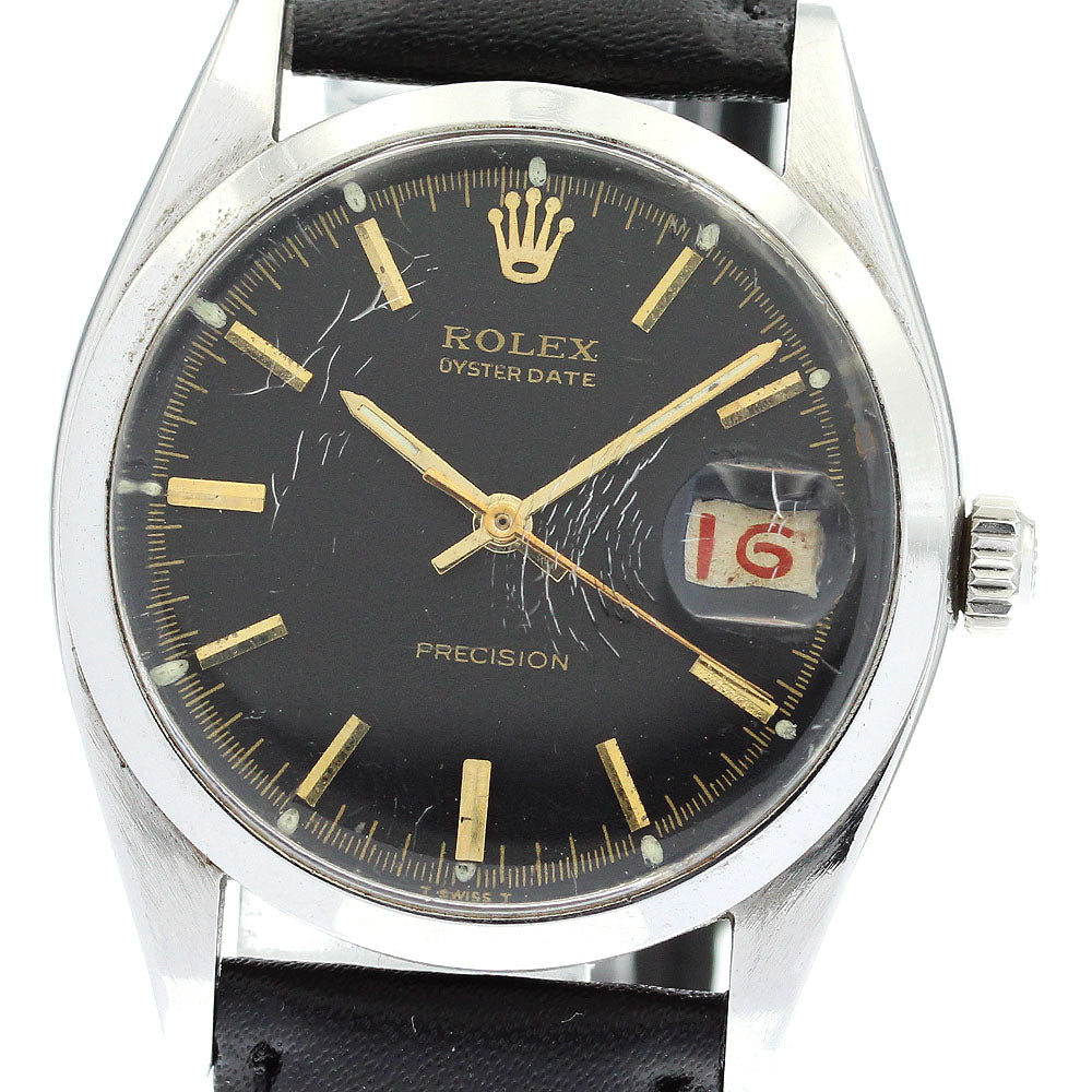 ROLEX Precision Oyster Date 6694 Cal.1210 Red and black date red dial black Dial Hand Winding Men's Watch_868393