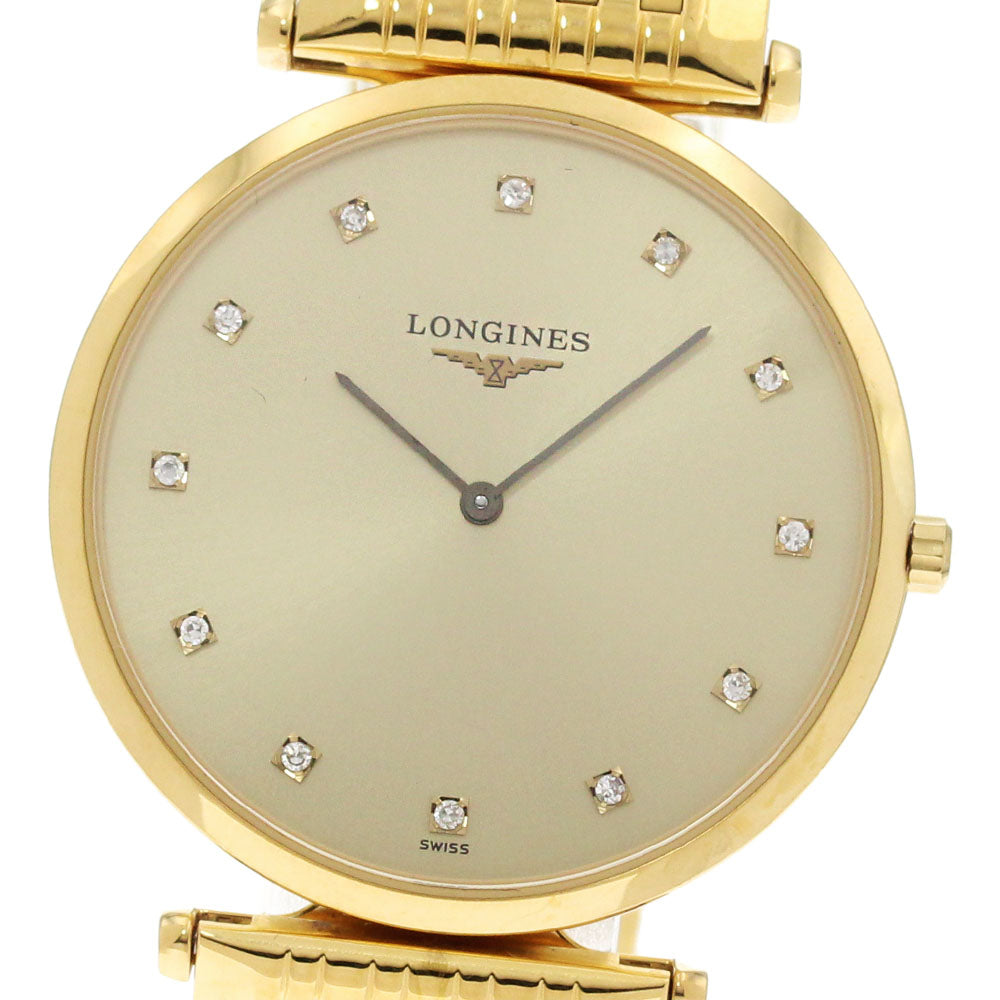 LONGINES Grand classic L4.709.2 12P diamond gold Dial Quartz Men's Watch_868437