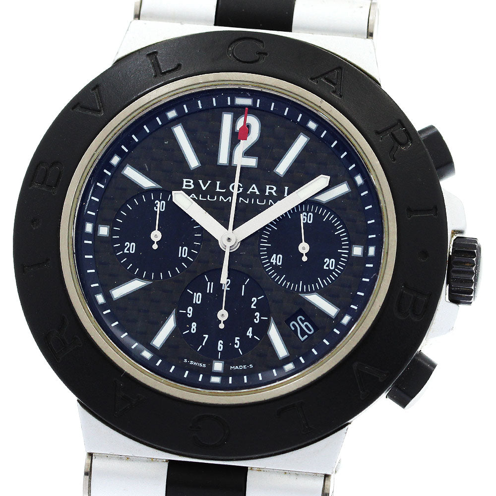 BVLGARI aluminum AC44TA Chronograph black Dial Automatic Men's Watch_868469
