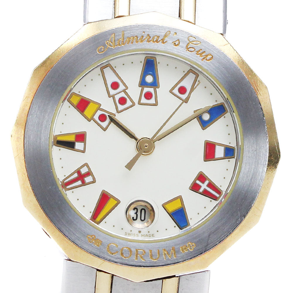 CORUM Admirals cup 39.610.21V52B K18YG 2 tone beige Dial Quartz Ladies_868474