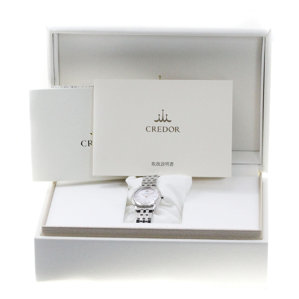 SEIKO CREDOR SIGNO GSAS949/4J81-0AT0 Diamond Bezel Pink shell Dial Quartz Ladies Watch_868540