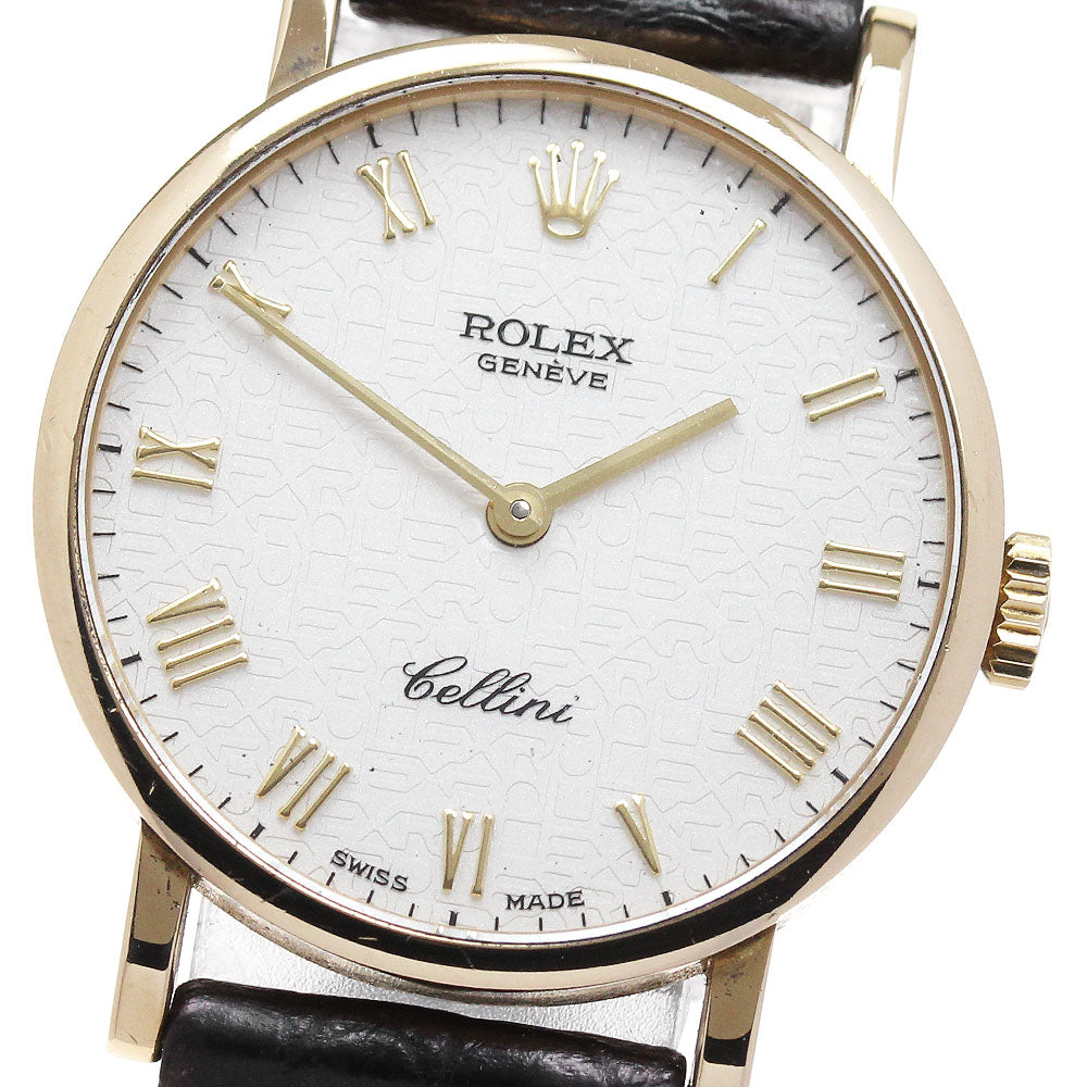 ROLEX Cellini 5109 18K Yellow Gold white Dial Hand Winding Ladies Watch_868553