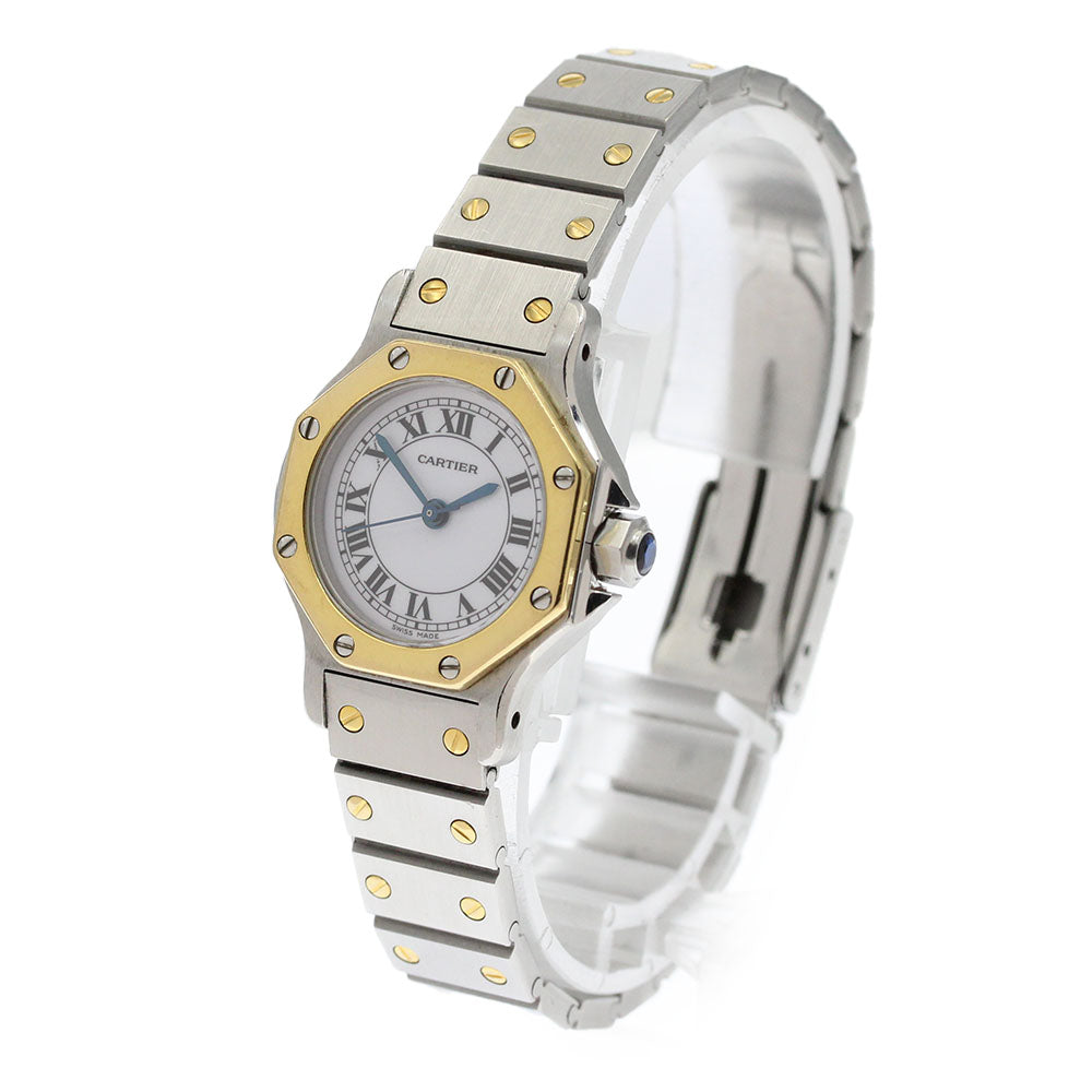 CARTIER Santos Octagon LM Date YG2 tone white Dial Automatic Men's Watch_868566