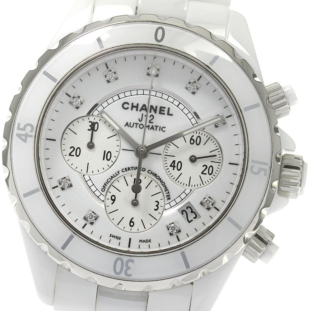 CHANEL J12 white ceramic H2009 9P diamond chronograph Automatic Men's_868587
