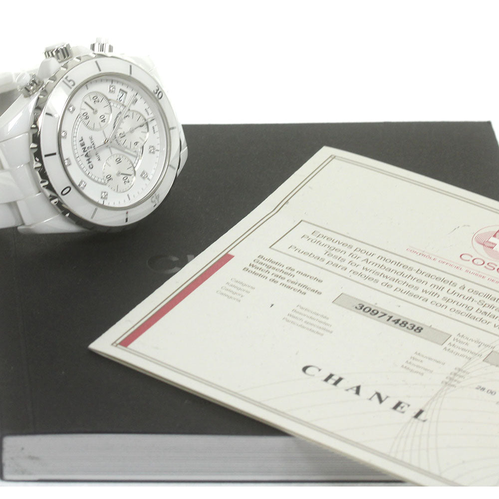 CHANEL J12 white ceramic H2009 9P diamond chronograph Automatic Men's_868587