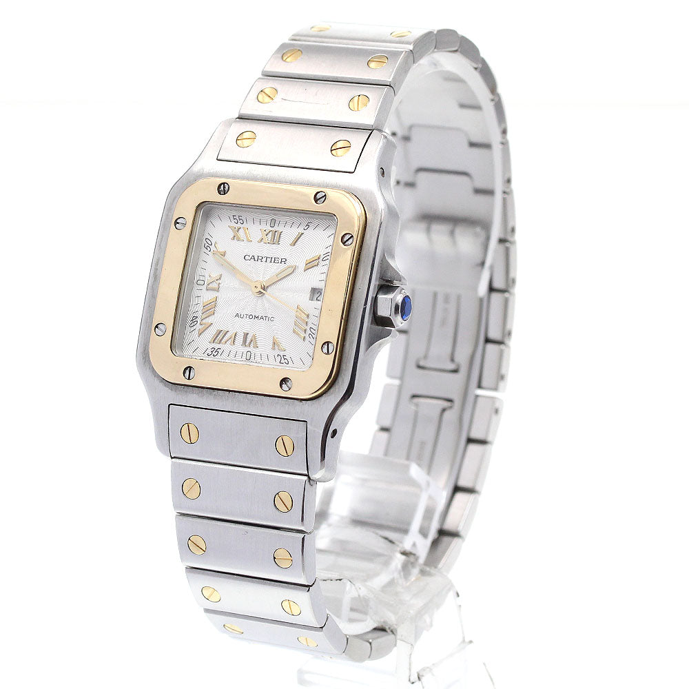 CARTIER Santos Galbe LM W20041C4 Date Silver Dial Automatic Men's Watch_868597