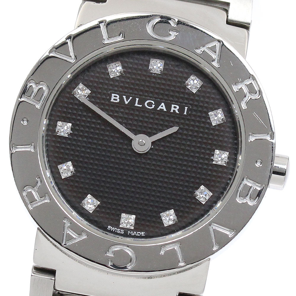 BVLGARI BVLGARIBVLGARI BB26SS 12P diamond Black Dial Quartz Ladies Watch_868608